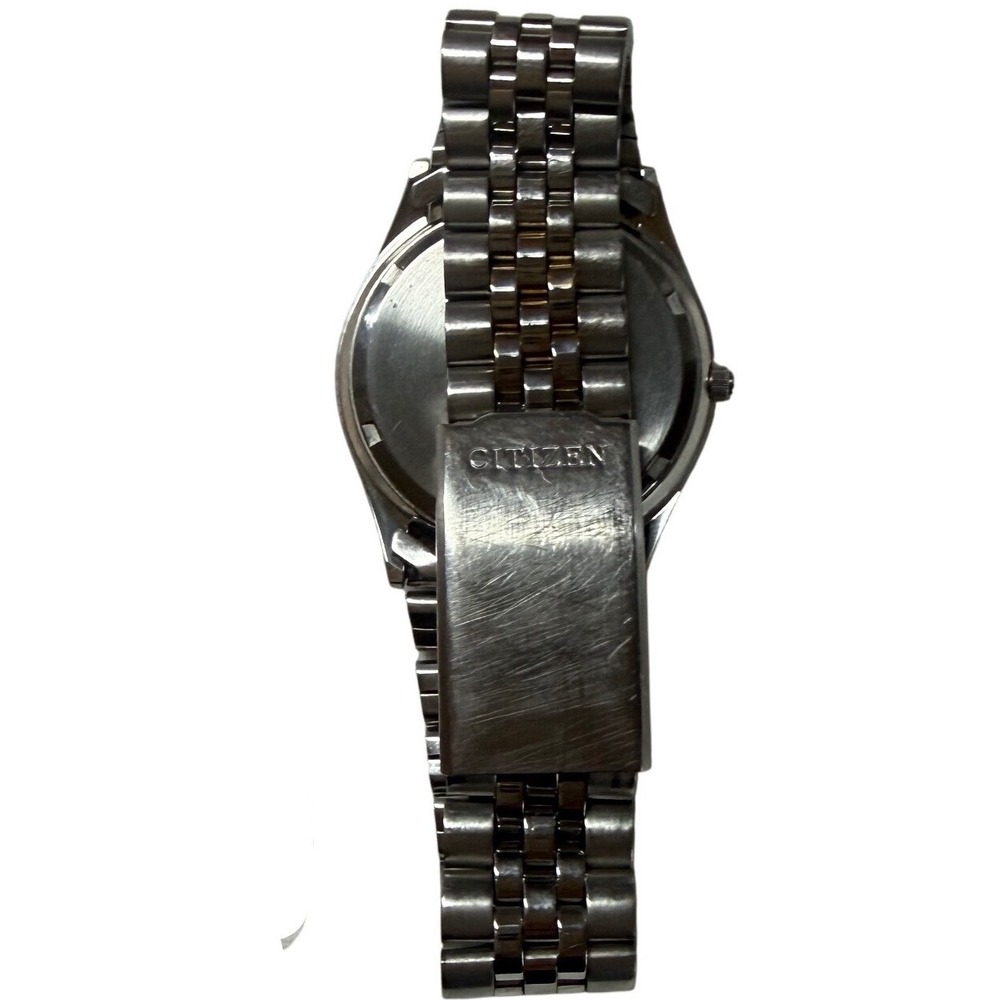 Citizen Quartz Silver Day Date Fluted Bezel Vintage Watch 1100-R12527 RC Mens - Picture 2 of 4